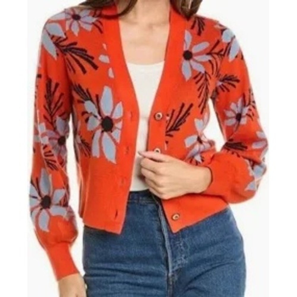 CAbi style 6240 women plus size XXL Bloom cardigan preppy balloon sleeve